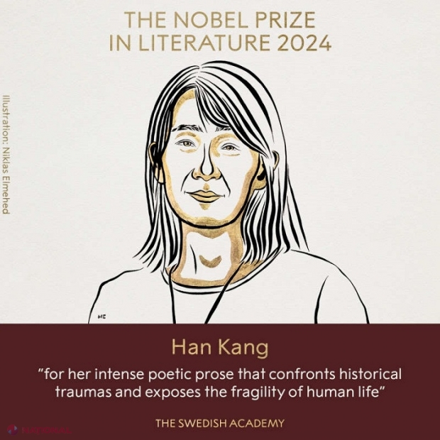Premiul Nobel pentru literatură, acordat scriitoarei Han Kang