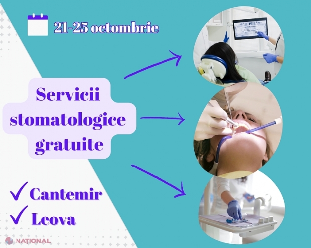 Servicii stomatologice gratuite în această săptămână pentru copiii din raioanele Cantemir și Leova