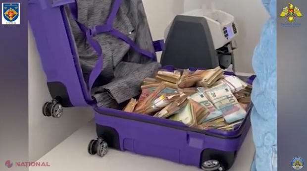 VIDEO // Noi detalii despre valiza burdușită cu 550 000 de euro, care ar fi fost destinată finanțării ilegale a unor partide politice. Șoferul aflat la volanul unui automobil de LUX a fost reținut pentru 72 de ore