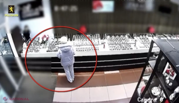 VIDEO // Nu i-a dat nimeni un INEL, dar și l-a luat singură: O tânără din Ocnița a furat o bijuterie în valoare de peste 100 000 de lei dintr-un magazin din centrul capitalei