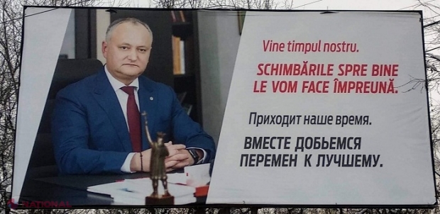 Panourile publicitare ale lui Dodon, RECLAMATE la CEC: Conțin același slogan folosit de socialiști în aceste alegeri