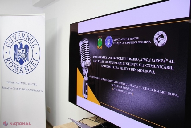 DRRM a dotat primul STUDIO de podcast și un laborator de înregistrare și prelucrare a sunetului la USM. Rectorul Șarov: „Suntem siguri că studenții noștri vor avea doar de câștigat de pe urma roadelor parteneriatului frumos dintre USM și DRRM”