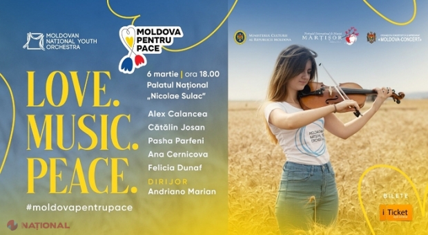 Concert pentru PACE, la Chișinău: O parte din fondurile acumulate va fi donată pentru refugiații ucraineni