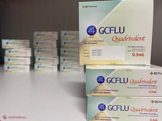 Republica Moldova a recepționat un lot de 188 de mii de doze de vaccin ANTIGRIPAL: Categoriile de persoane care vor fi imunizate în mod prioritar
