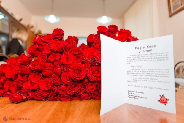 FOTO // Partidul „ȘOR” i-a felicitat pe DASCĂLII din R. Moldova de Ziua Profesorului