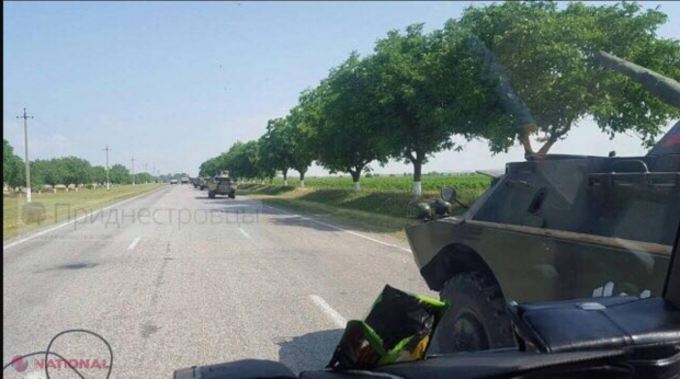 Mișcări SUSPECTE de trupe în stânga Nistrului. Imaginile din satelit arată o coloană de BLINDATE în perimetrul aeroportului militar din Tiraspol. Această activizare are loc pe fonul tensiunilor dintre Rusia şi Ucraina. Situația devine EXPLOZIVĂ