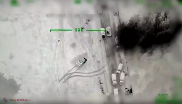 VIDEO // Un convoi de TANCURI rusești, care se îndreptau spre Kiev, a fost distrus cu dronele Bayraktar TB-2. Pierderile armatei rusești au ajuns 303 tancuri, 1 036 de blindate și 27 de sisteme de apărare antiaeriană 