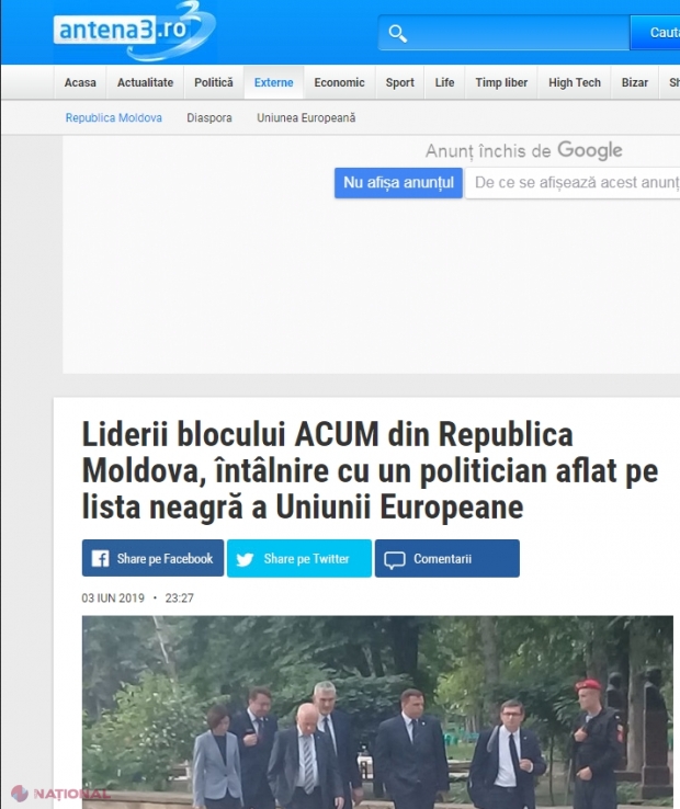 Presa de la București: „Liderii blocului „ACUM” din R. Moldova, întâlnire cu un politician aflat pe lista neagră a Uniunii Europene”